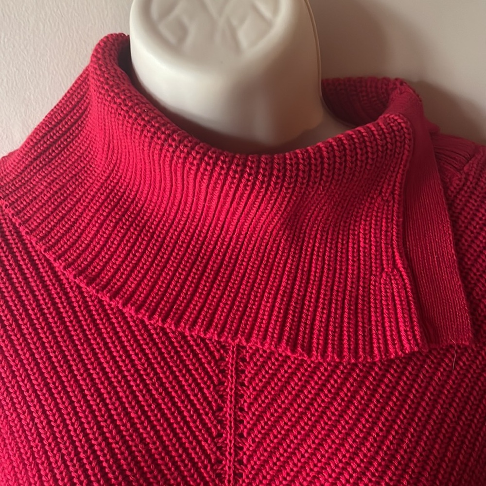 Talbots red split turtleneck - Picture 4 of 4